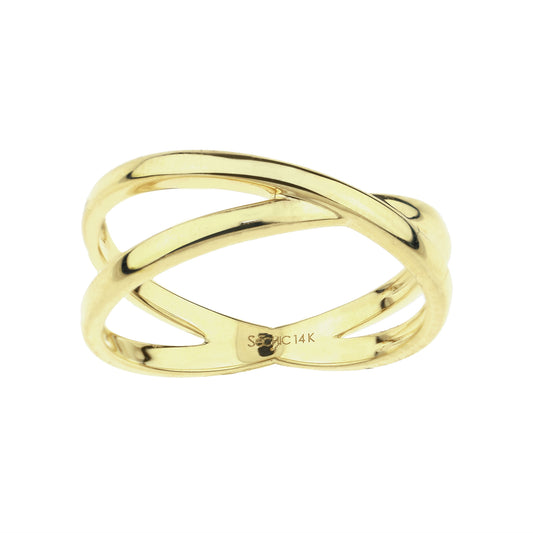 14k Two Intertwined Band Ring - Size 7