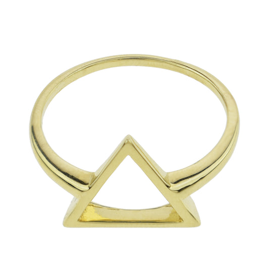 Séchic 14k Open Space Triangle Centered Gold Ring