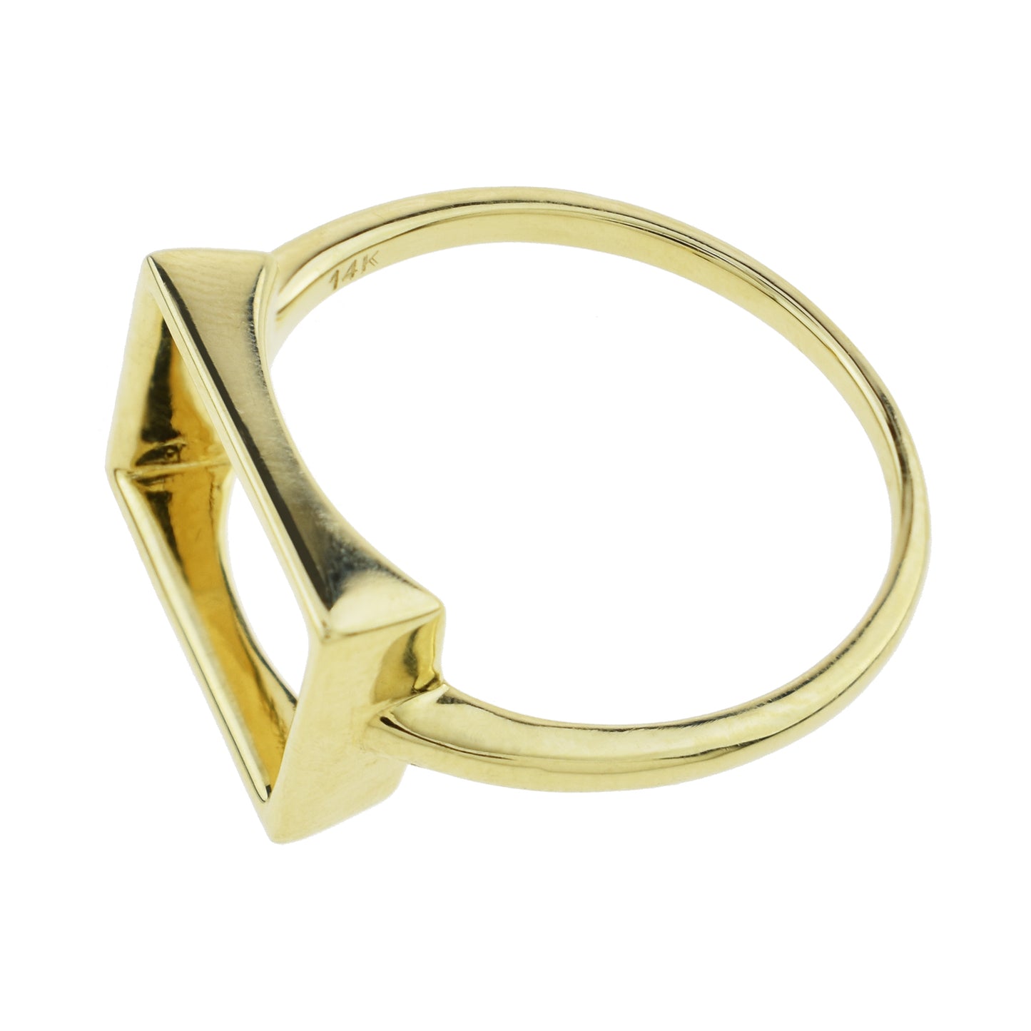 Séchic 14k Open Space Rectangle Centered Gold Ring