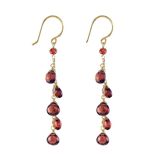 14k Garnet Earrings freeshipping - Jewelmak Shop