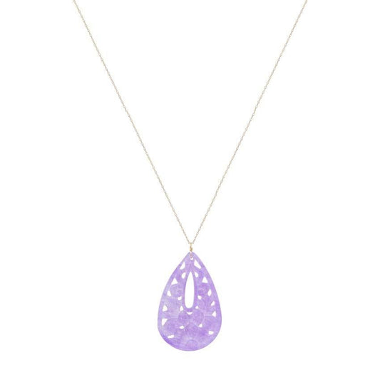14k Lavander Agate Pendant Necklace freeshipping - Jewelmak Shop